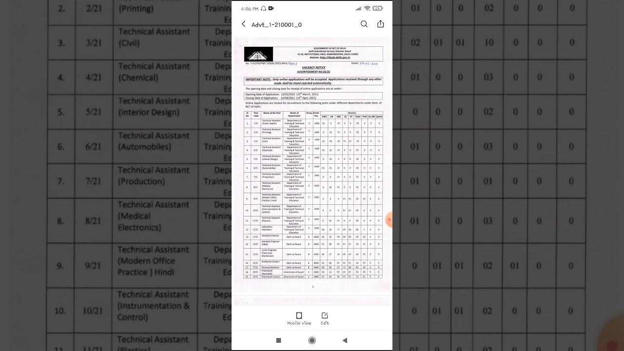 DSSSB Recruitment 2021 for JE, AE, Assistant Foreman, etc. - 313 Posts