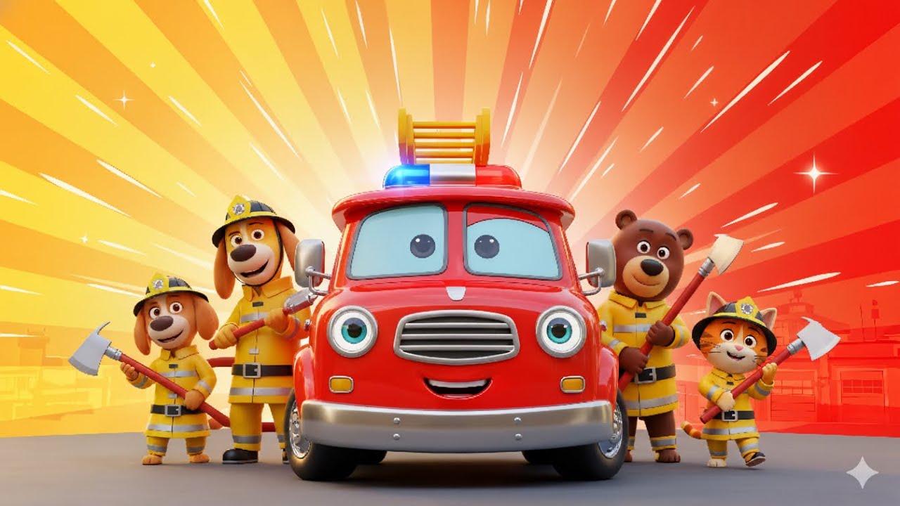🚒 Brandweer Vriendjes in Actie! Ni-na! 🔥 | Kinder 3D Liedje