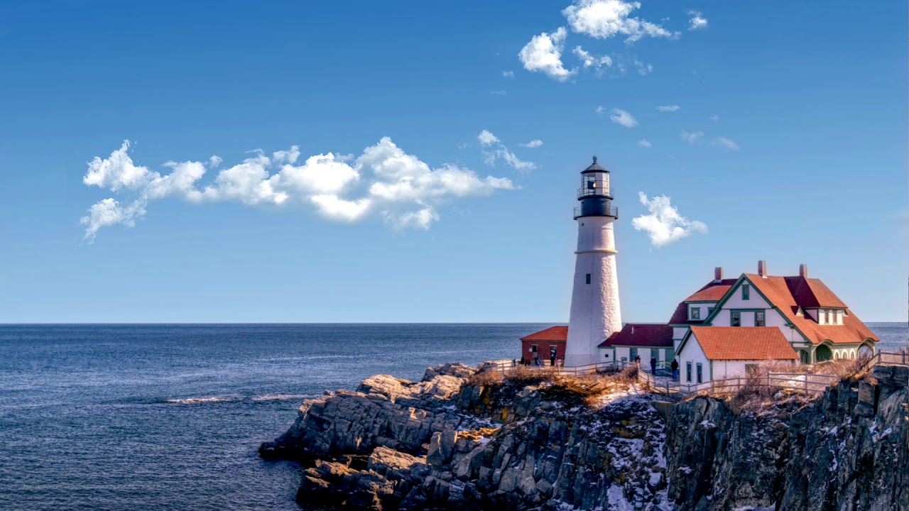 4K UHD NO COPYRIGHT FREE DOWNLOAD LIGHTHOUSE ON MOUNTAIN OCEANSIDE. SCREENSAVER LIVE WALLPAPER
