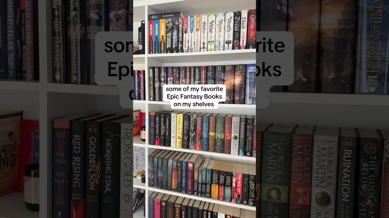 Have you read these? Fav epic fantasy books on my shelves! #epicfantasybooks #bookrecs #booktok