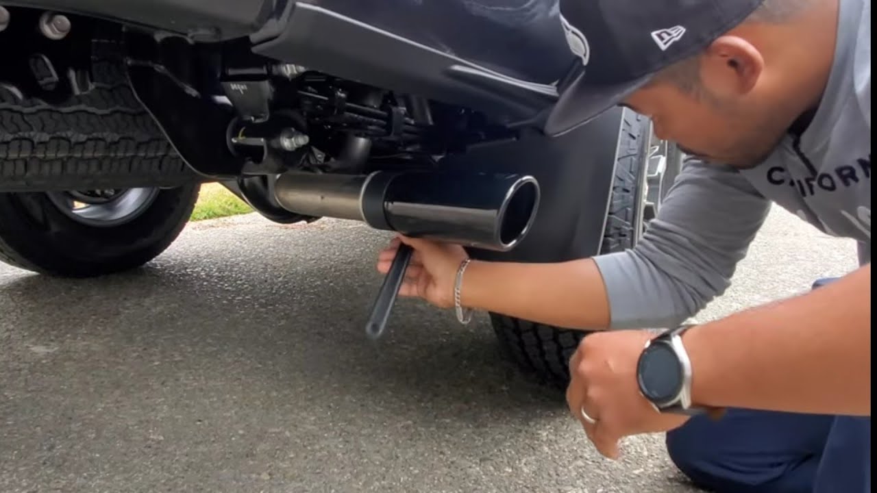 Installing Taco Exhaust Tip Black 2021 Tacoma TRD Off Road Super Easy