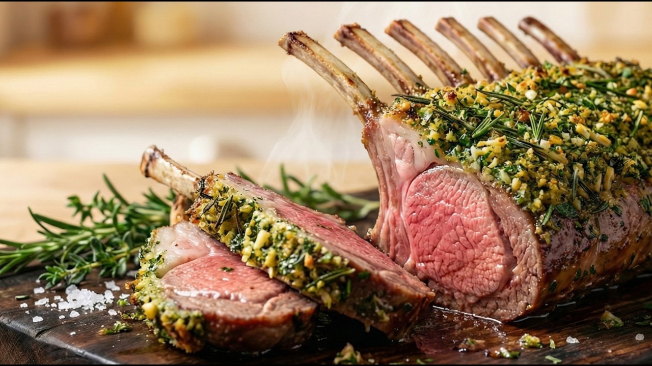 Parmesan Herb Crusted Lamb Rack | Steakhouse Quality Dinner