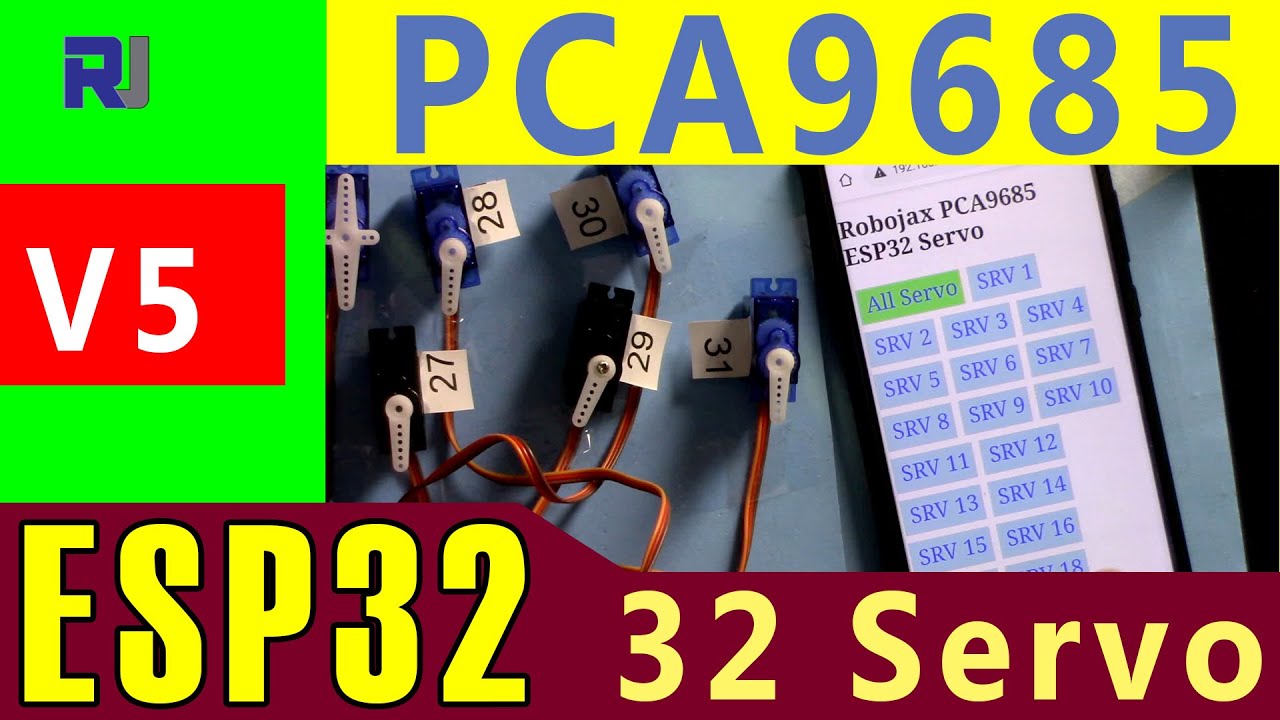 Control 32 Servo over Wi-Fi using ESP32 and PCA9685 via desktop or mobile phone V5