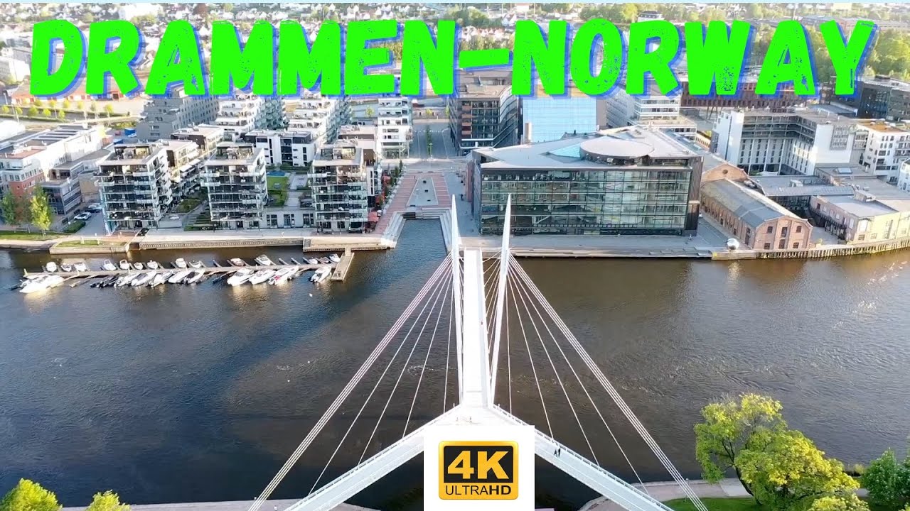 Drammen in Sommer 2021.Norway /Drone/ 4K