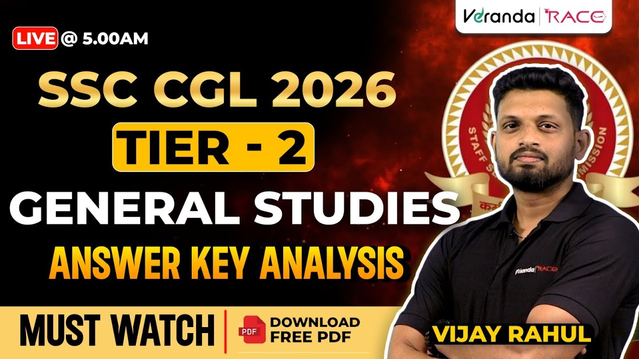 SSC CGL 2026 | TIER-2 | GENERAL STUDIES | ANSWER KEY ANALYSIS | EXPLAINED BY VIJAY RAGHUL SIR