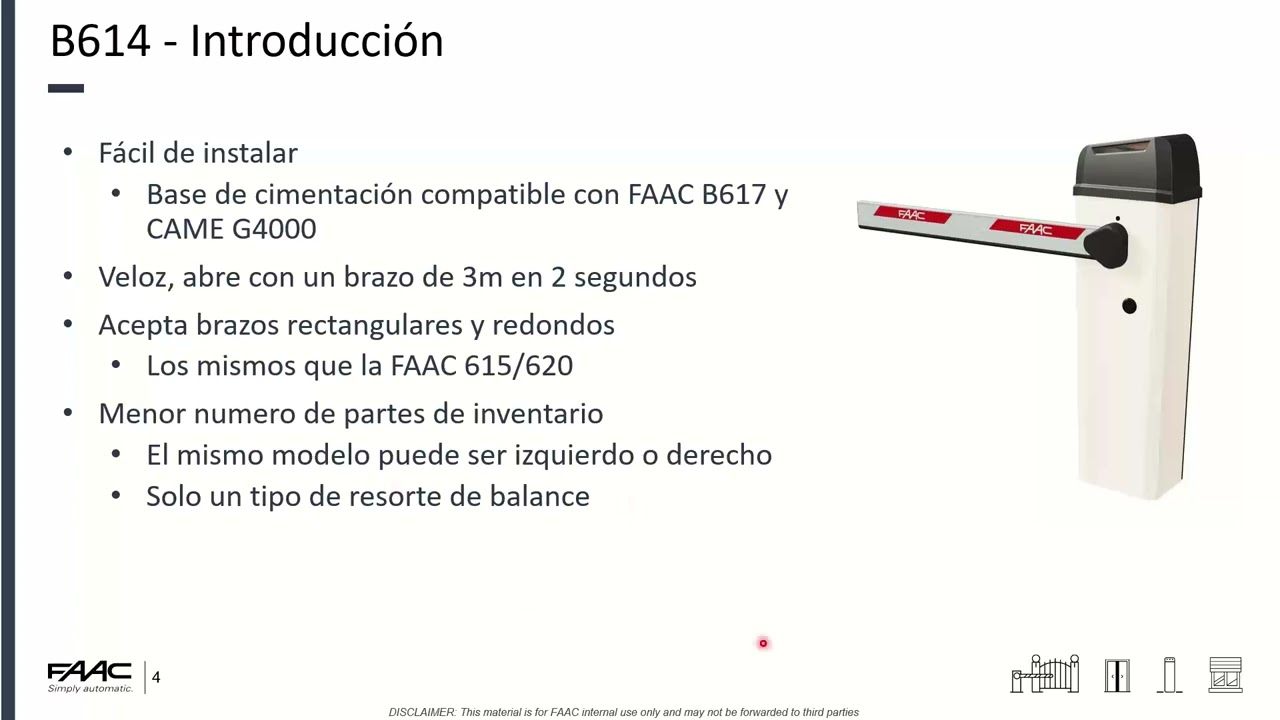 Conozca nuestra nueva barrera FAAC 614
