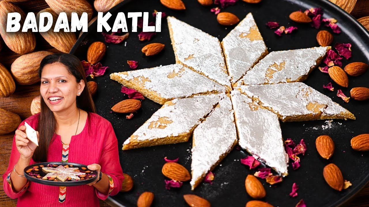 Badam Katli Recipe | एक चम्मच घी और बिना चीनी के हेल्दी बादाम कतली | Badam katli by KabitasKitchen