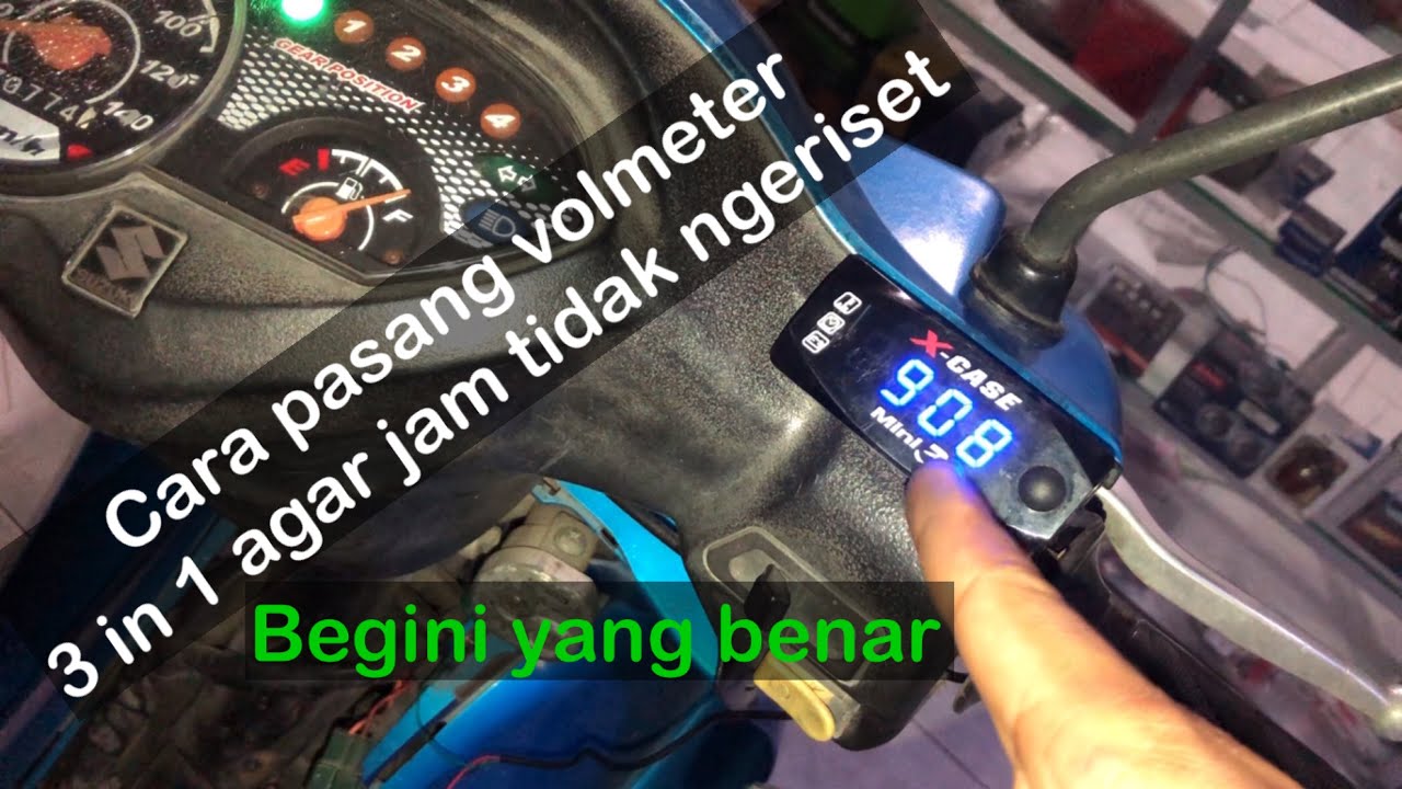 Cara pasang dan setting voltmeter x case 3 in 1 yang benar by wong blitar