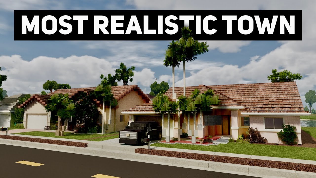 Building the MOST Detailed and Realistic Town in Minecraft