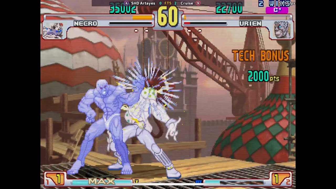 SFIII 3RD STRIKE: SHD Artayes (NECRO) VS Cruise (URIEN) FIGHTCADE FT5 SET