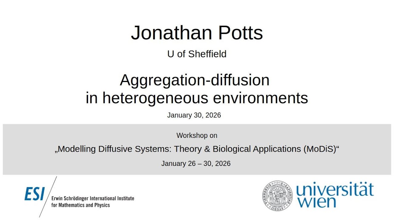 Jonathan Potts - Aggregation-diffusion in heterogeneous environments