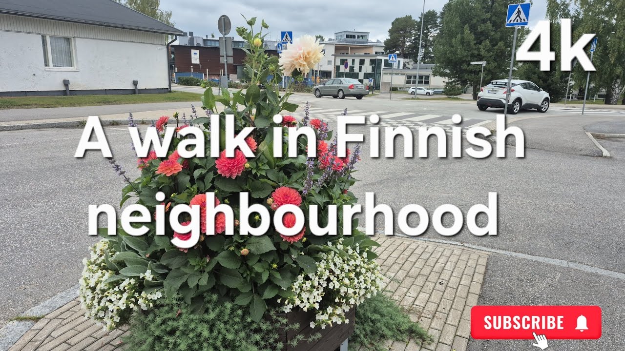  Finnish Neighbourhood Walk ||Finland ||Walking tour |Immersive walk||Nature ambience sound effects.
