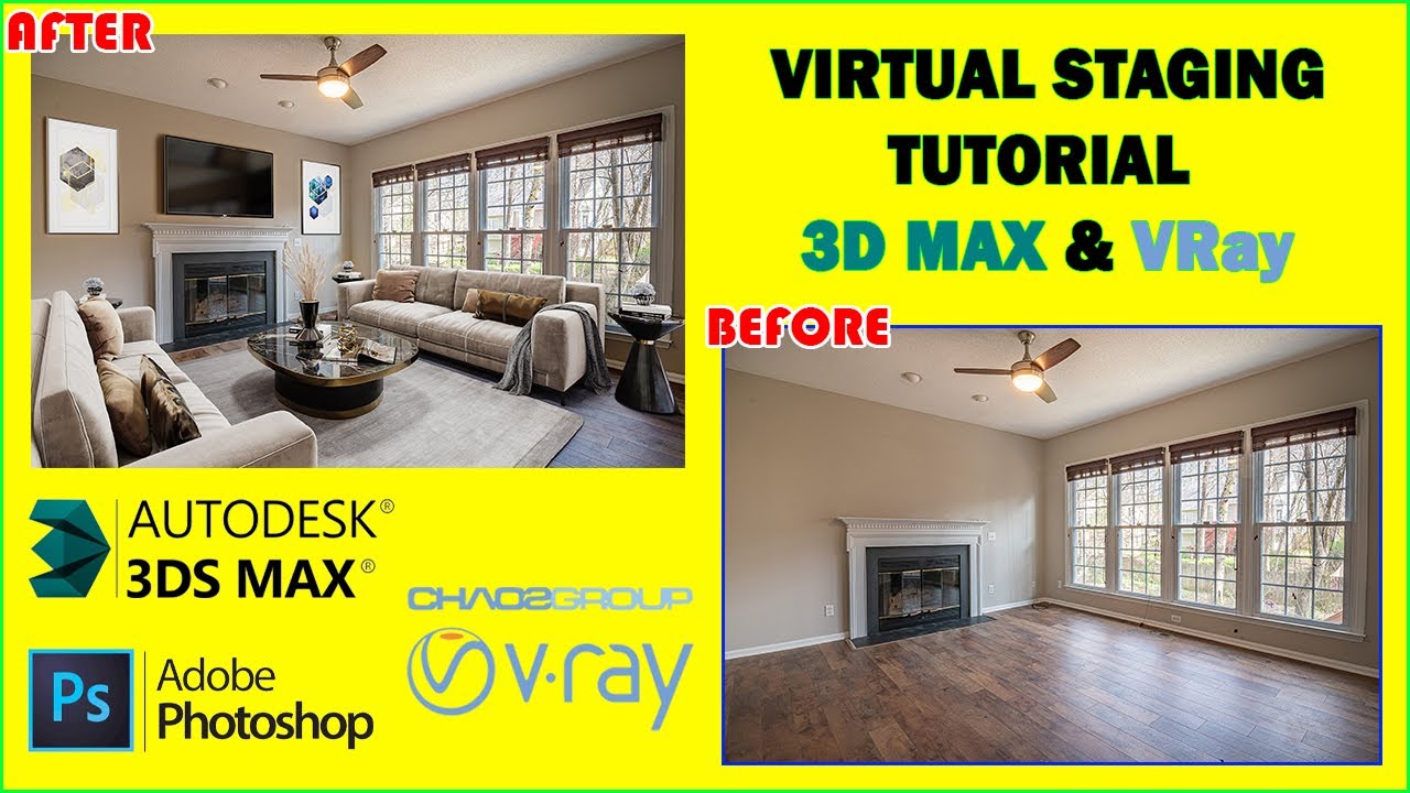 Real Estate Virtual Staging in 3d Max VRay | virtual staging home