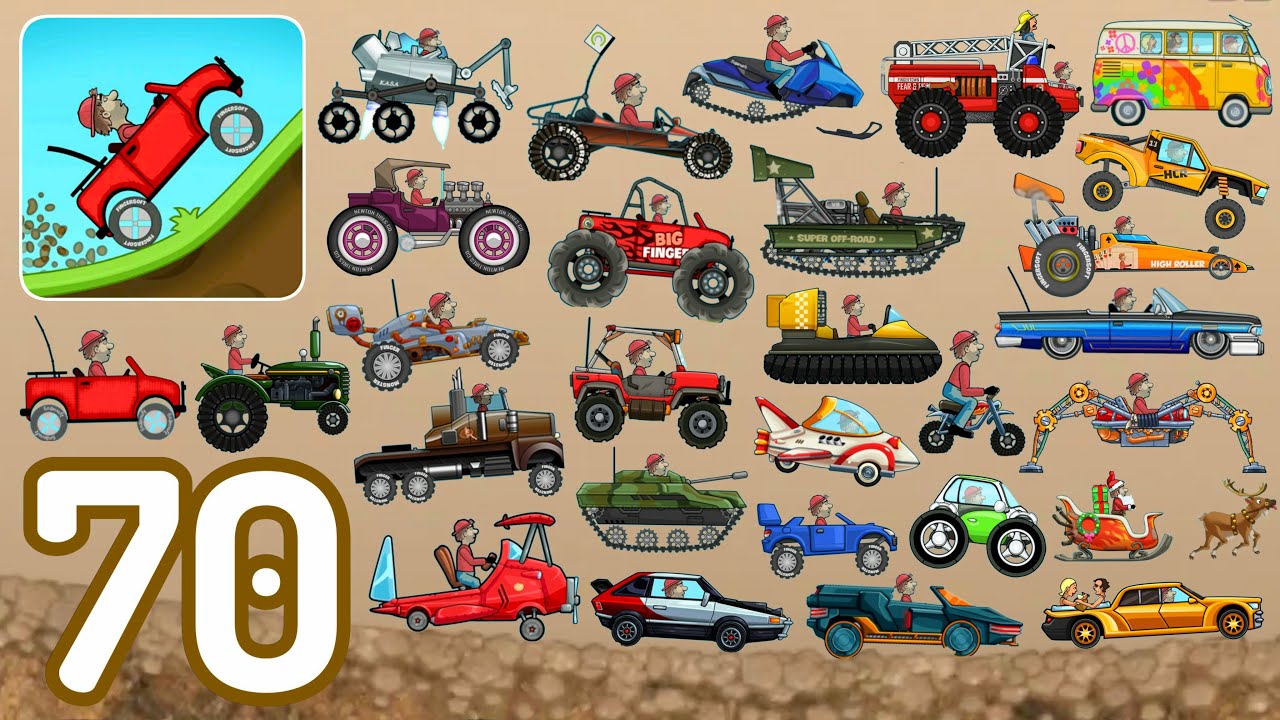 Hill Climb Racing-(Gameplay 70)-Todos Los Autos En Piscina De Lodo