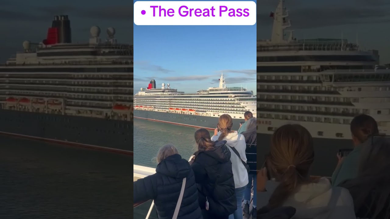 Sailing Away QM2 View of Queen Victoria Docked in Southampton Port. #trending #subscribe #worldwide