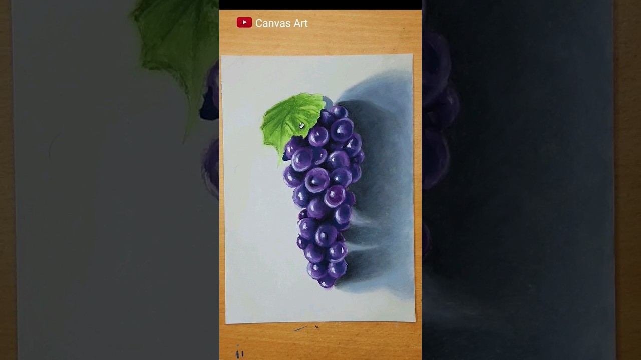 3d Grapes drawing with oil pastels #shorts #shortvideo #short #youtubeshorts #oilpastel  #drawing