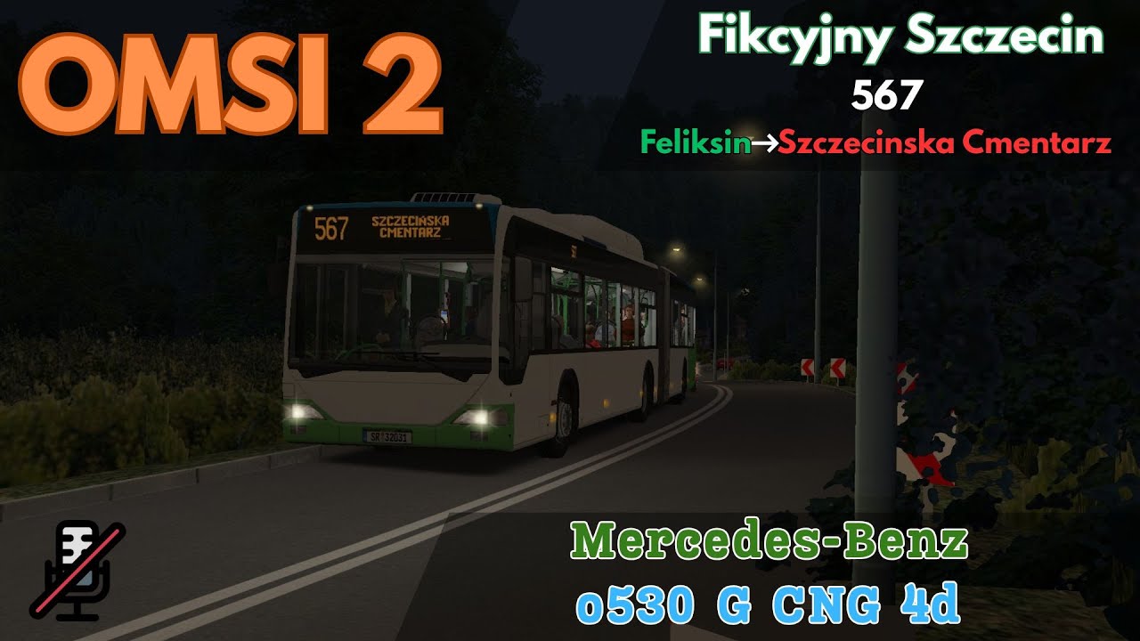 OMSI 2: Night Shift in Szczecin 🇵🇱 | Citybus o530 G CNG (Articulated) | Route 567 (No Commentary)