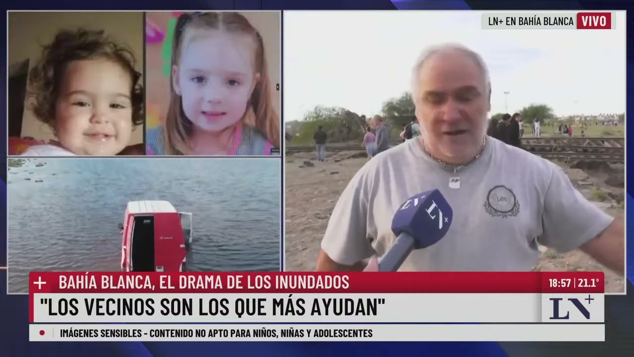 Bahía Blanca: derrumbes de calles, casas y puentes