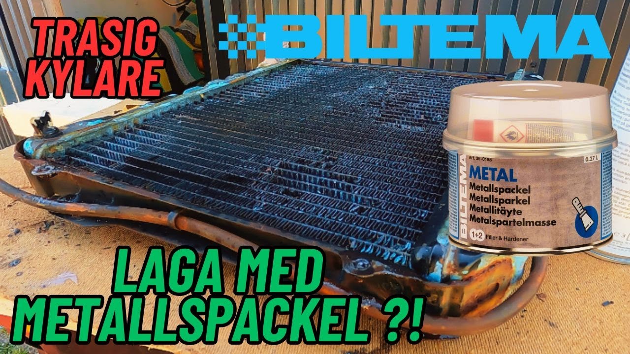 Lagar kylare med metallspackel från Biltema - Toyota corolla ke20