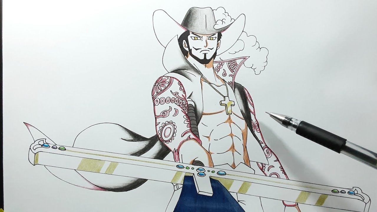 How to draw Mihawk | step by step