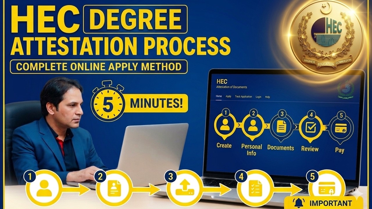HEC Degree Attestation Process 2026 | Complete Online Apply Method in Just 5 Minutes, Pay Fee Online