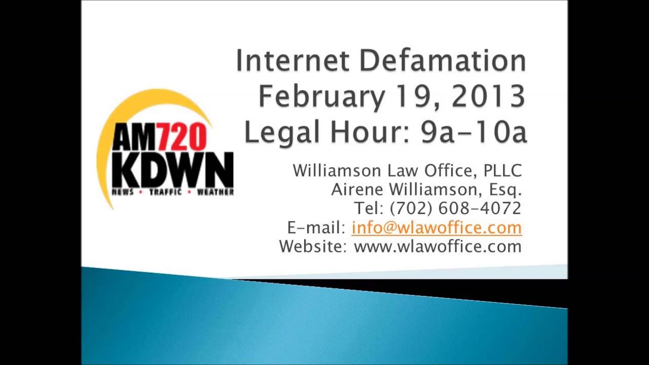 Basics of Internet Defamation