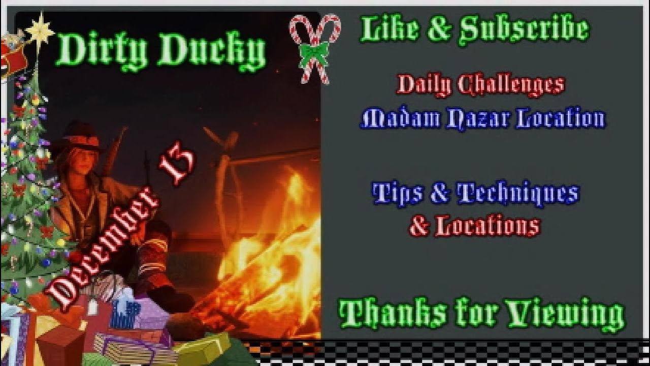 RDR2 Online | Daily Challenges & Madam Nazar Location December 13 | Dirty Ducky Tips & Locations |