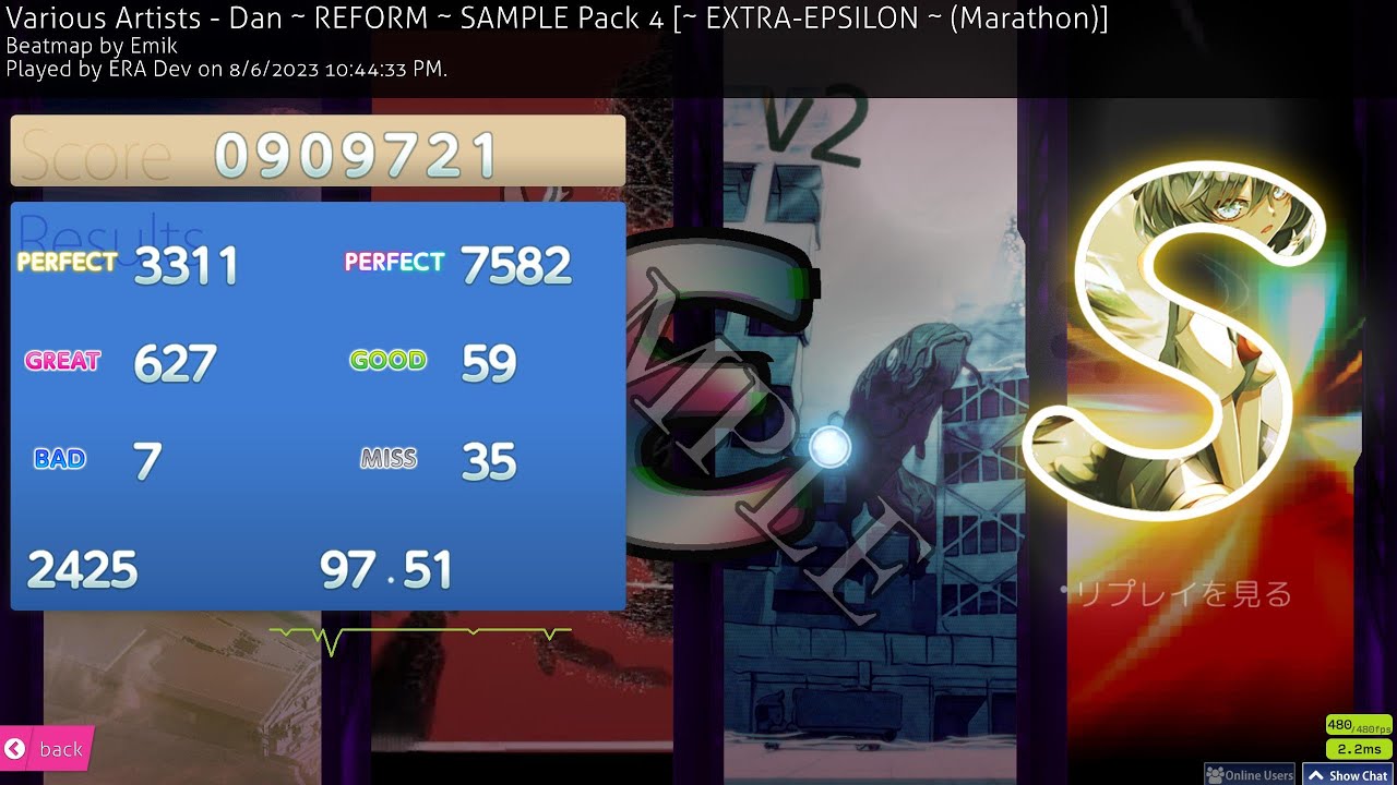 INSANE EPSILON SAMPLE OVERCLEAR (osu!mania 4k)