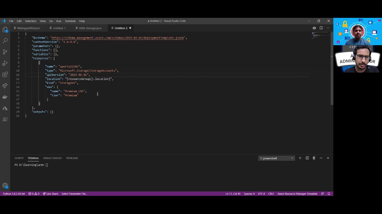 StorageAccount using Azure ARM
