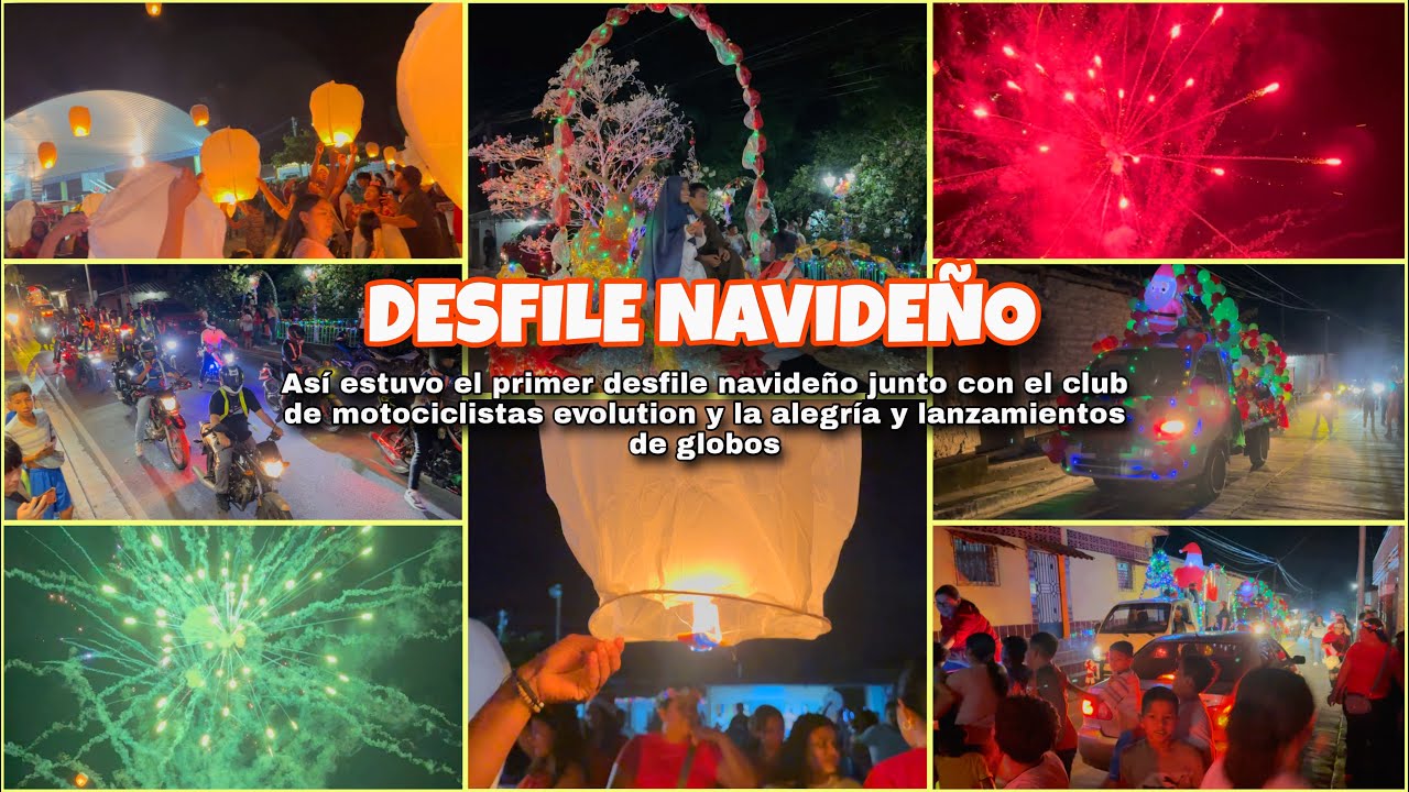 🇸🇻Primer DESFILE NAVIDEÑOS En San Carlos 🎊 Lanzamiento de Globos, Grupo Musical y MotoClub #shorts 