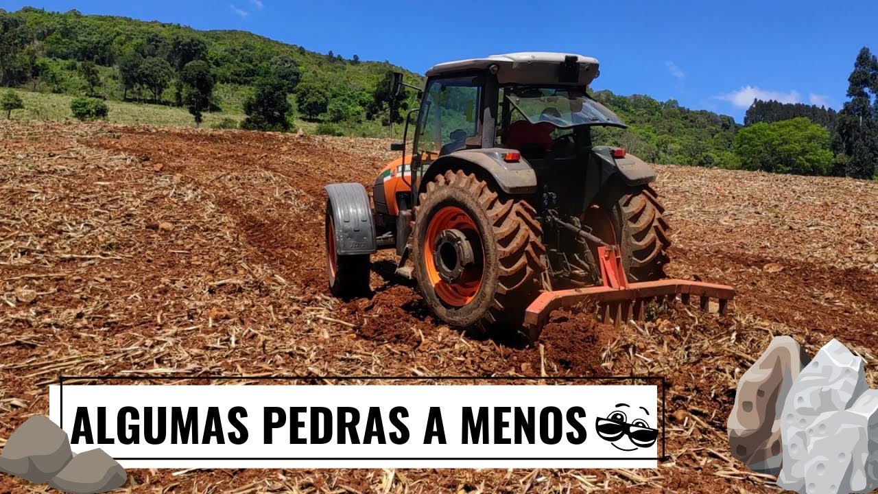 REMOVENDO PEDRAS DA LAVOURA COM ENLEIRADOR
