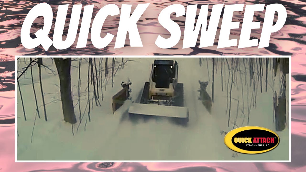 The Quick Sweep Skid Steer Sweeper Broom Attachment by Quick Attach. Winter/Snow edition.