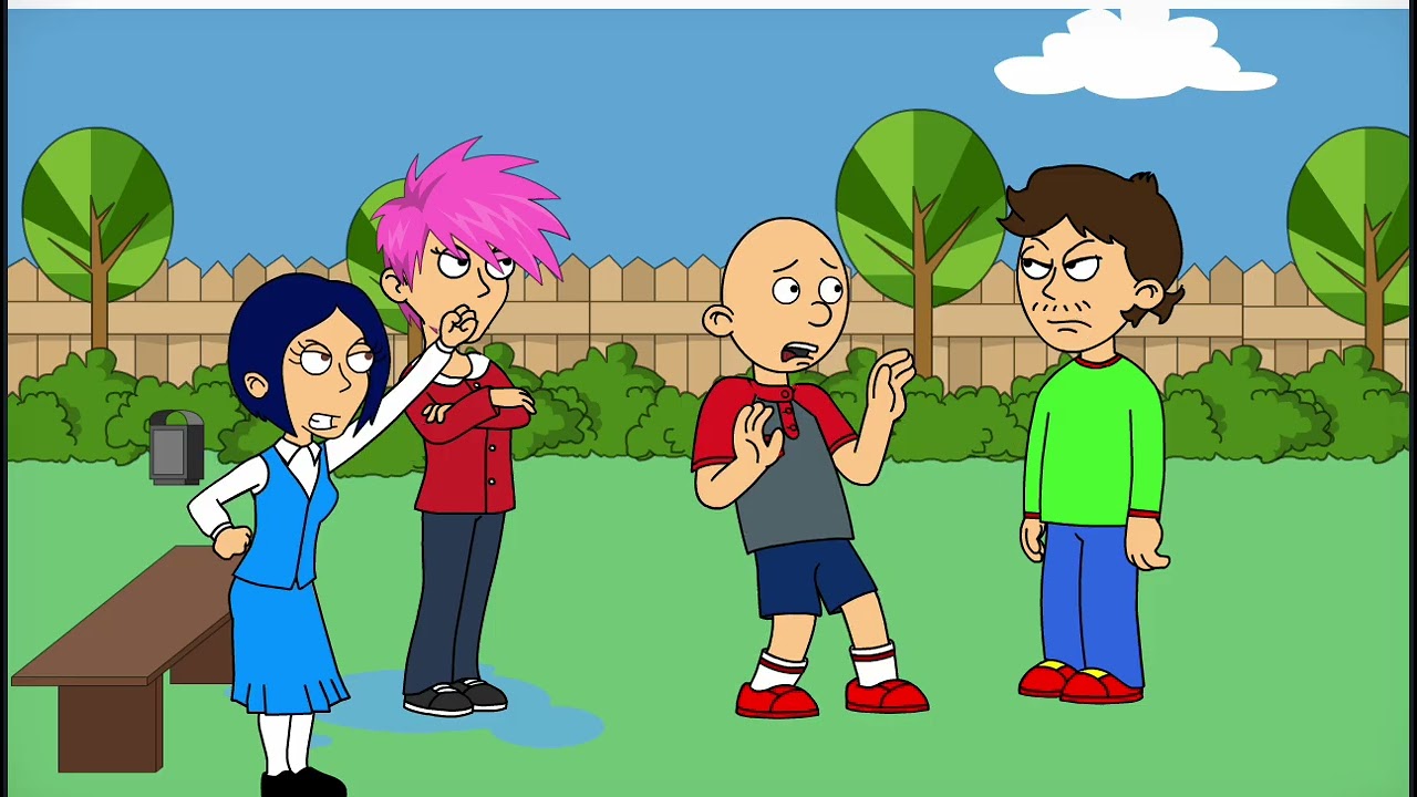 CLASSIC CAILLOU GETS GROUNDED: classic caillou splashes ranma with water/turns him into a girl