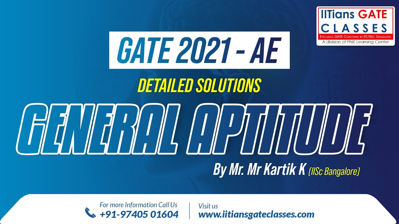GATE 2021 Aerospace Engineering Question Paper | General Aptitude Solutions | GATE AE Lectures