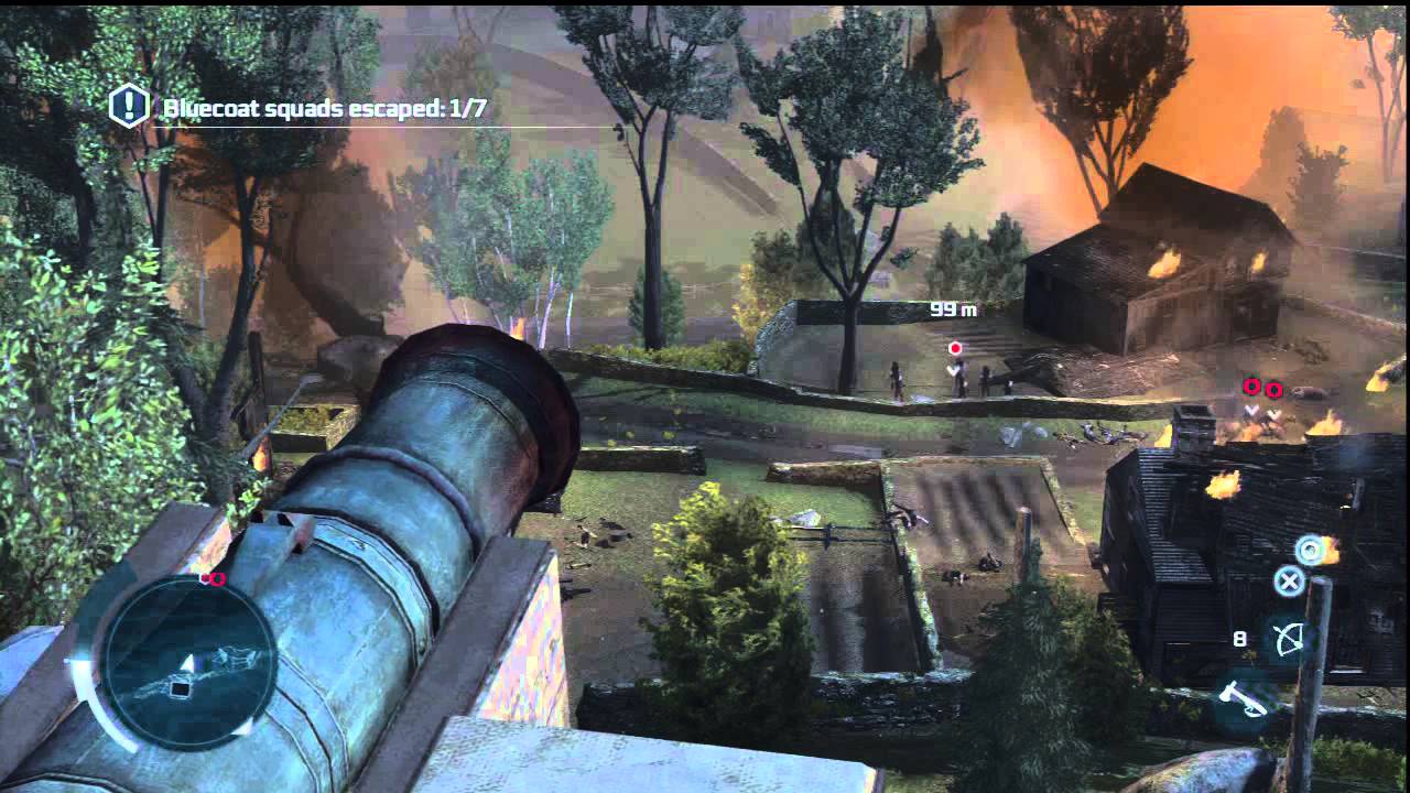 Assassin's Creed III Ep 1: The Infamy - Cannon Sequence, Stop Bluecoat Squads From Advancing PS3
