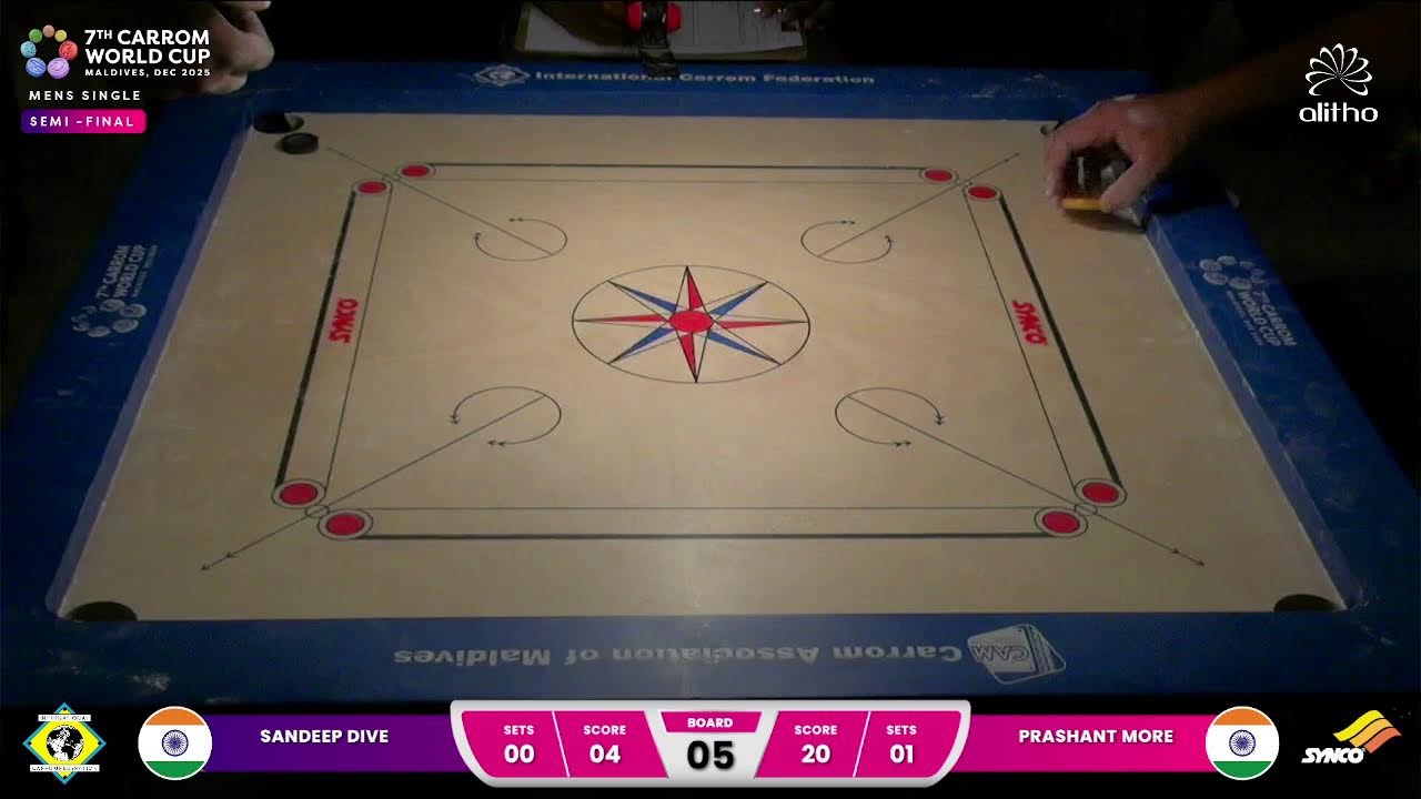 MENS SINGLE | SEMI FINAL | SANDEEP DIVE (IND) vs PRASHANT MORE (IND) || 7th Carrom World Cup 2025