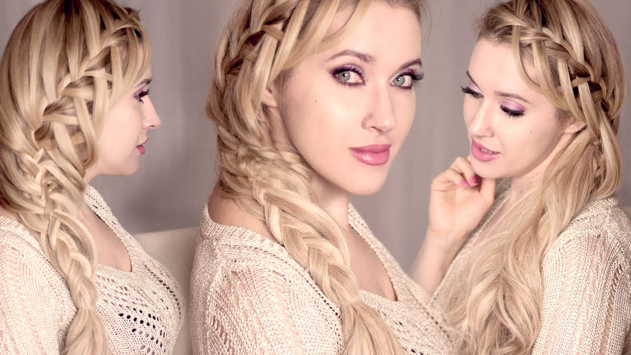 Lace waterfall braid ❤  Mermaid  hairstyle for medium and long hair on yourself