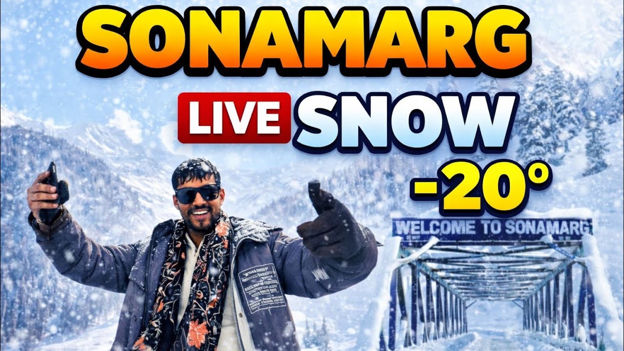 Sonamarg❄️ live snow 🌨️#snow #kashmir #mountains #travel #views 