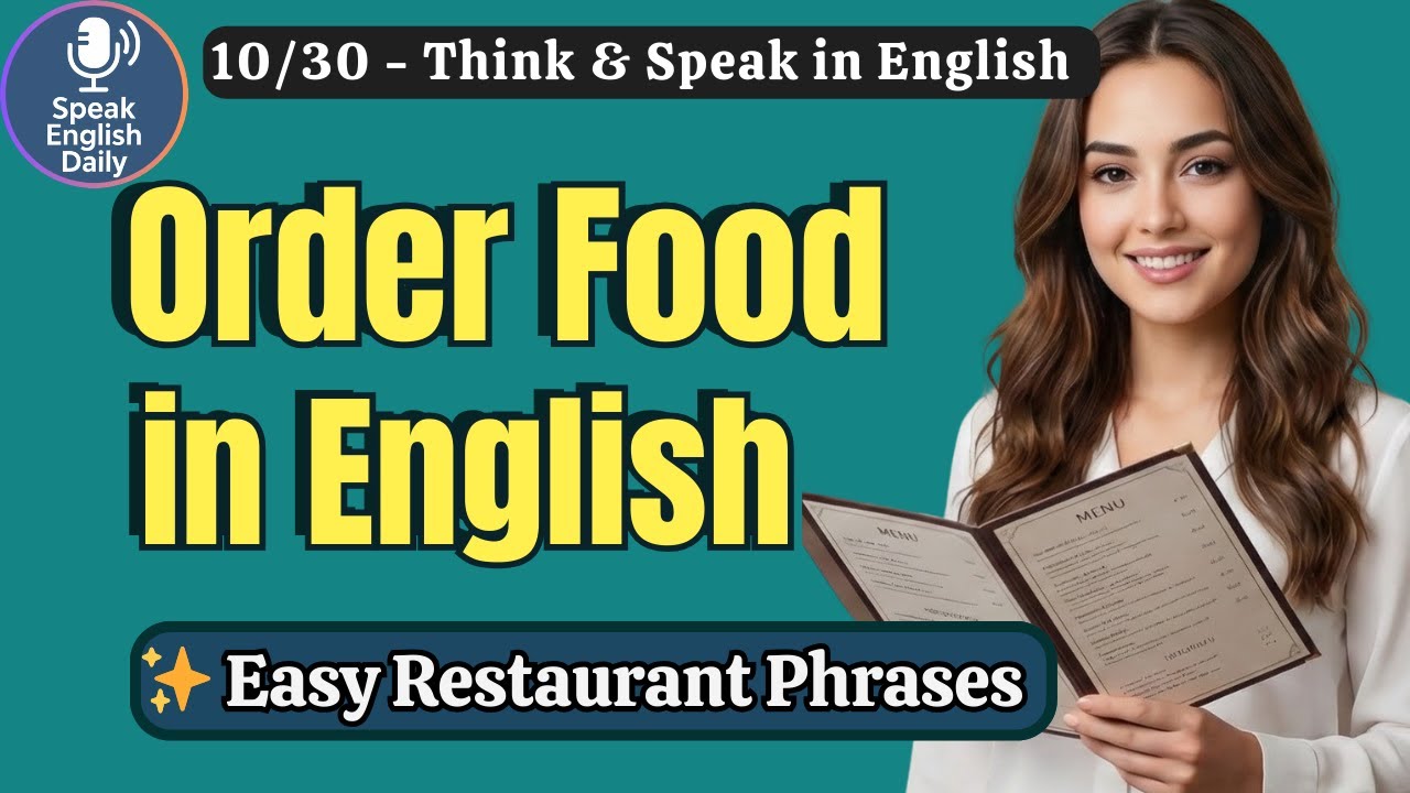 Restaurant English Made Easy — 35 Phrases to Order Food | Day 10 |Shadowing Practice for Beginners
