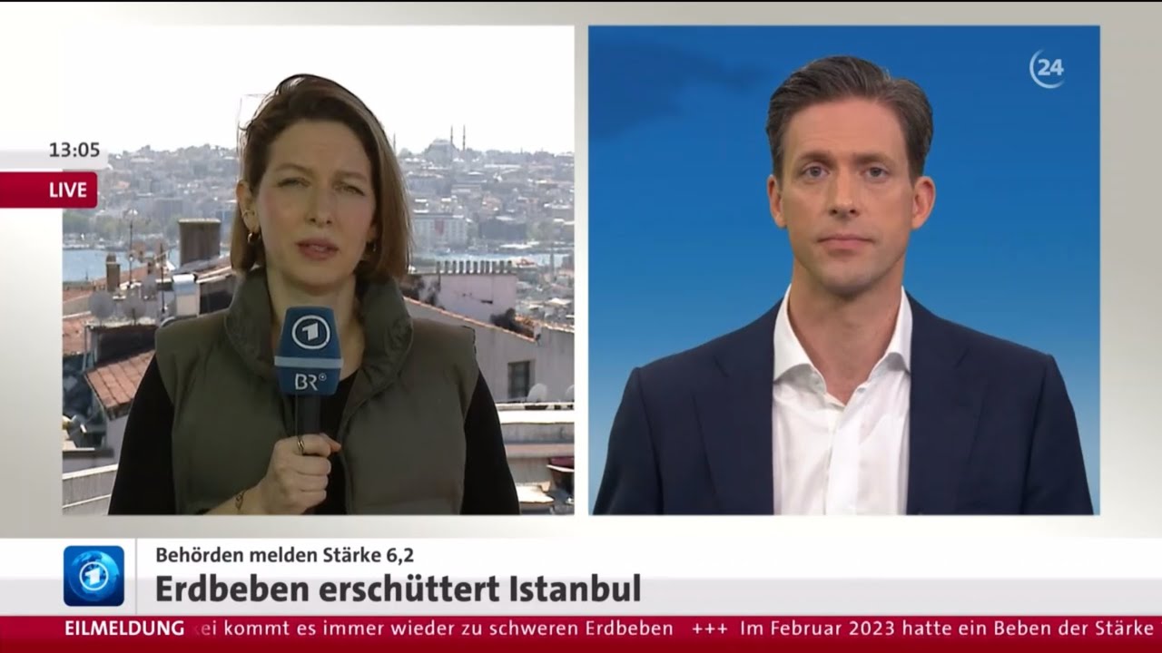 Erdbeben in Istanbul: tagesschau24 unterbricht Mittagsmagazin (1/2)