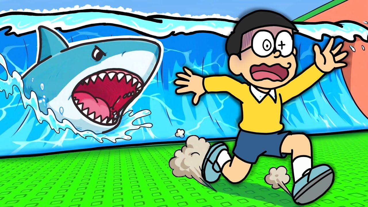 Nobita Escaping The Tsunami 