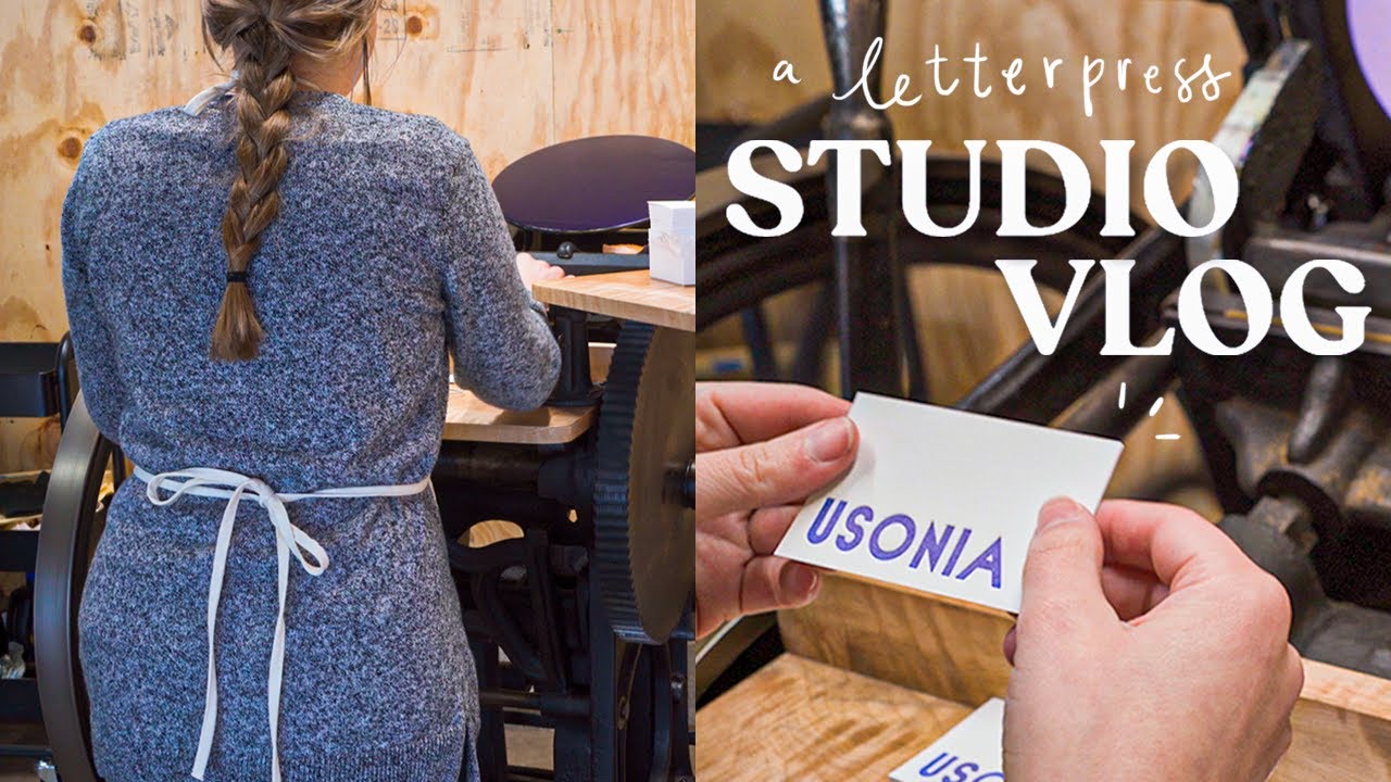 ꕤ Studio vlog 1 ꕤ Printing letterpress business cards for my first client!!