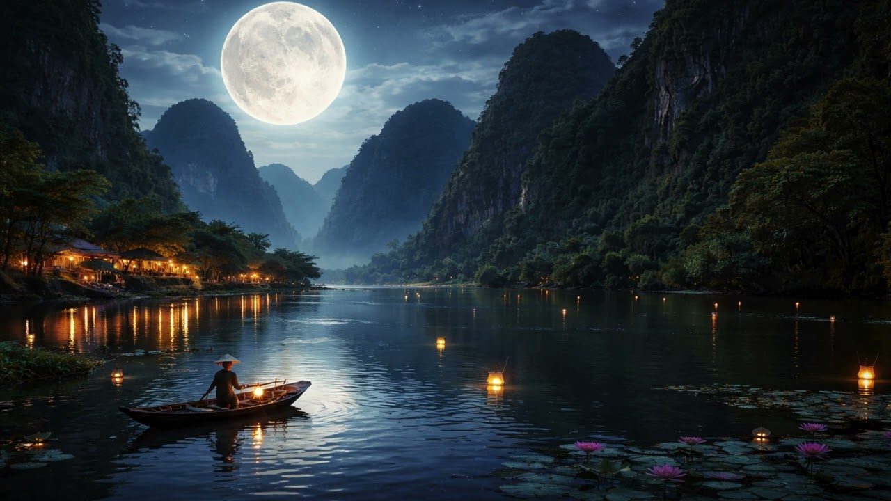 THE MOON THAT LAUGHS AT THE WATER | Slow and calm. Accompanied by soothing bamboo flute music.