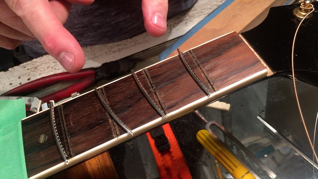 How to do a partial re-fret - Takamine EG341-SC G Series fixes