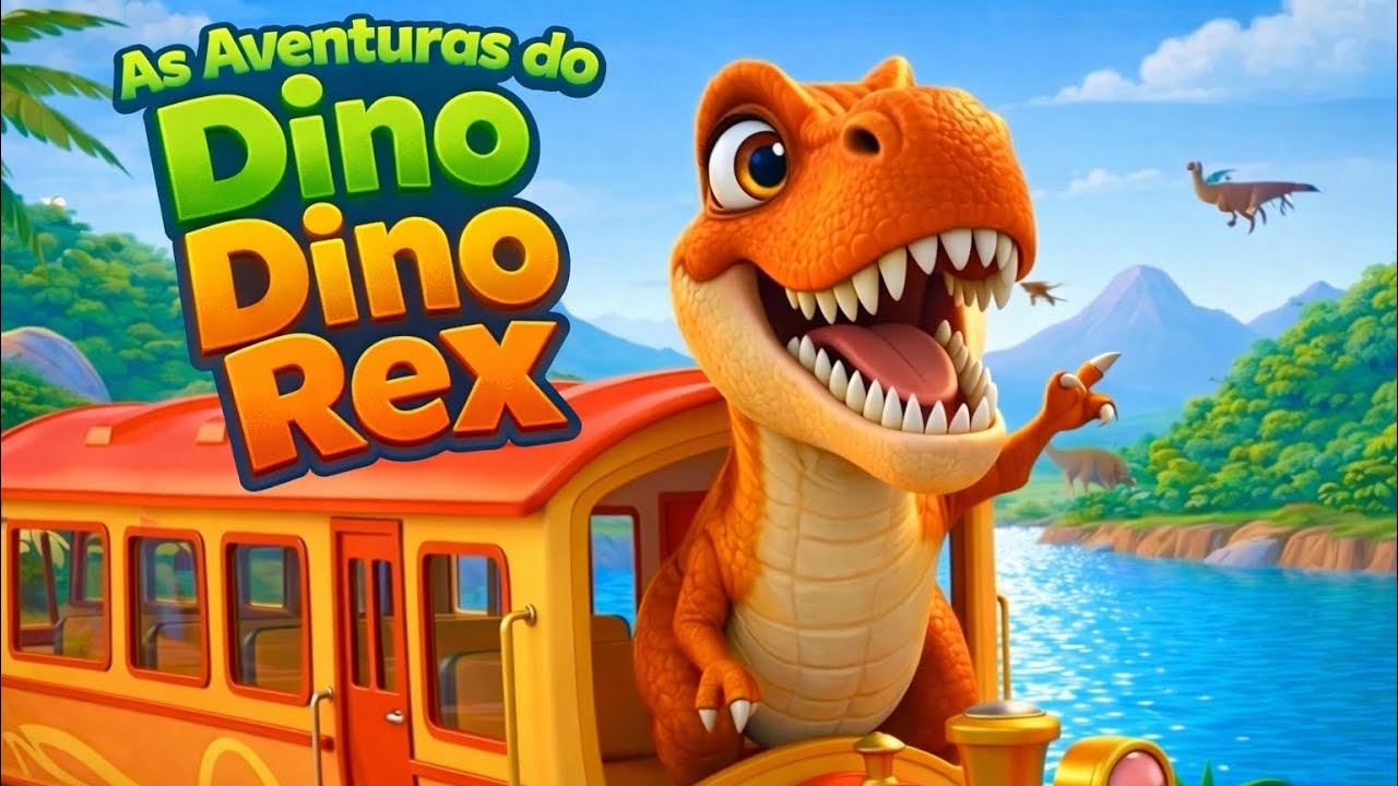  Dino Dino Rex no Trem do Vulcão! 🚂🌋 | Aventura no Vale dos Dinossauros