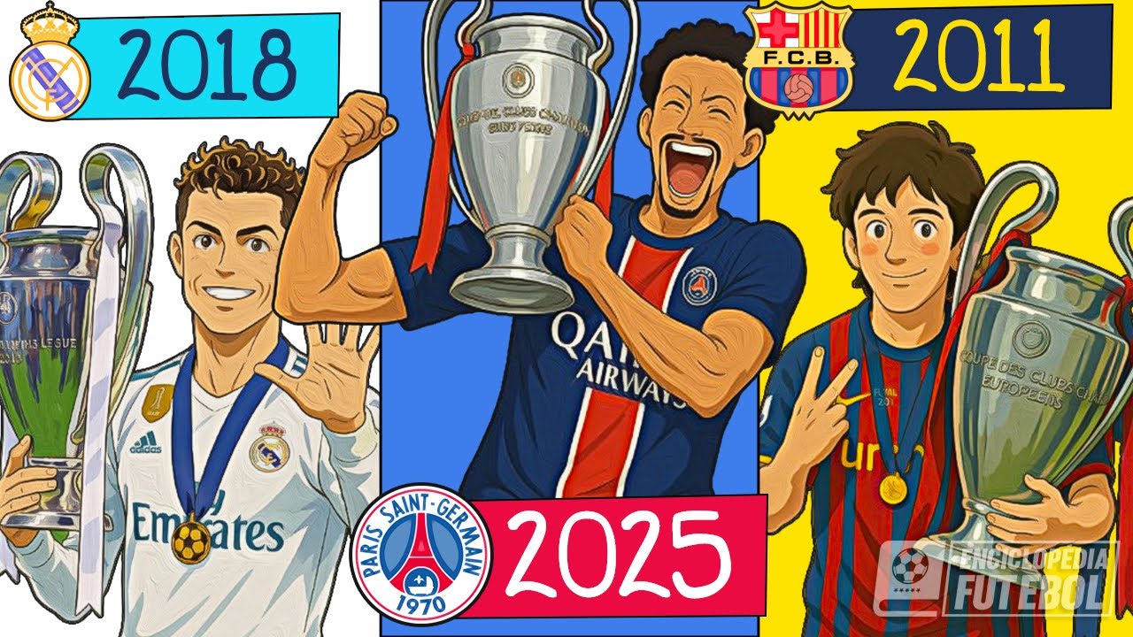 TODOS os CAMPEÕES da UEFA Champions League! [1955-2025]