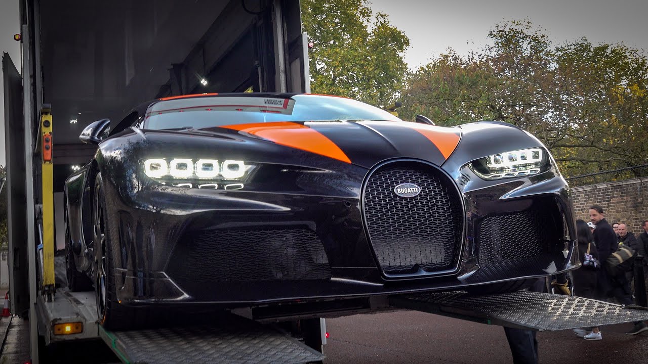 £30M of Supercars Arrive in London for Auction!! Chiron 300, LaF, Enzo...