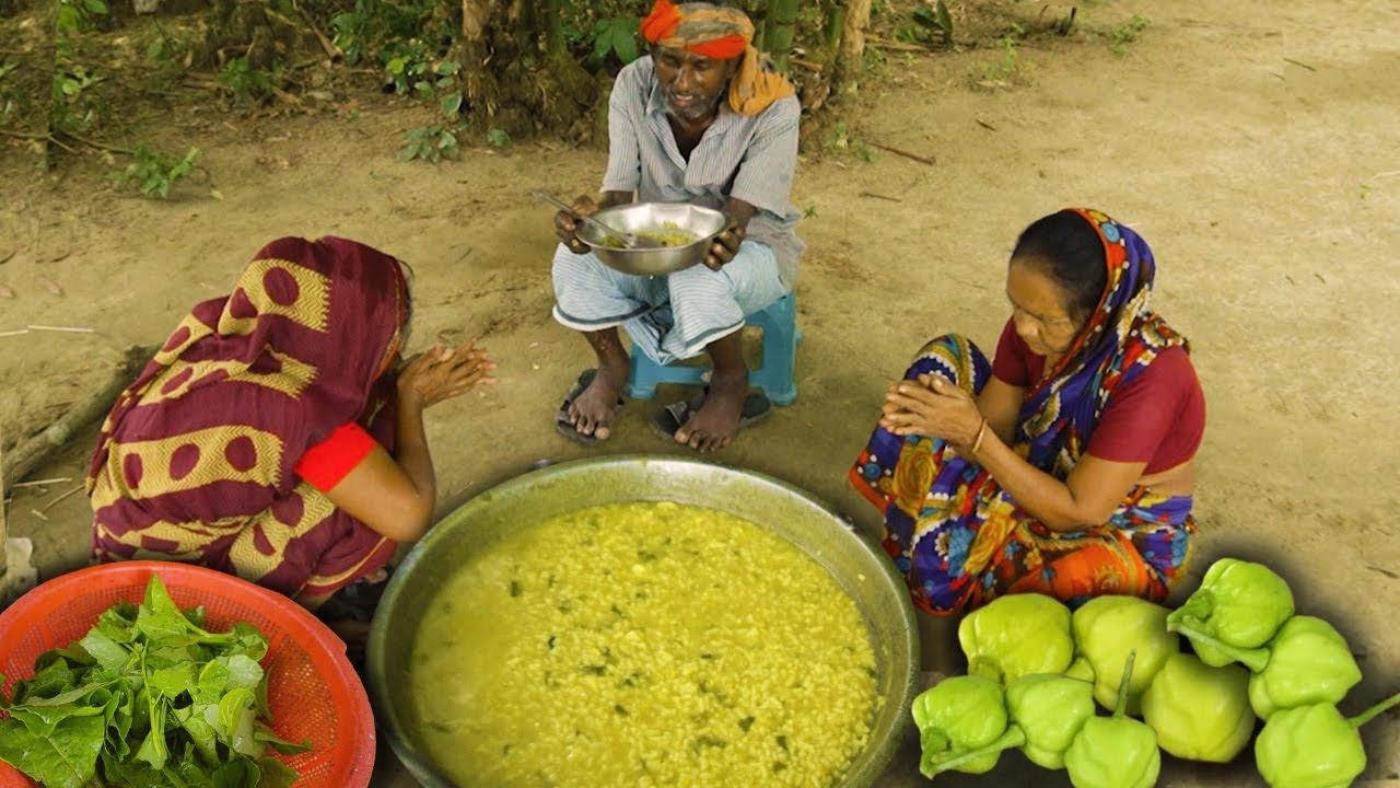 Rainy Season Vegetables Khichuri Cooking and Eating Nittyanandopur village grandmothers ||