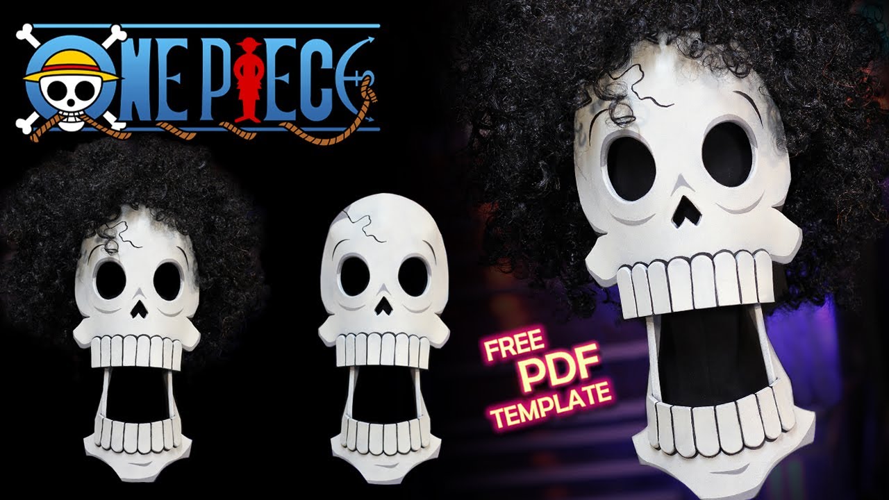 How to Make Skull Mask of Brook One Piece Cosplay - Free Foam Pattern - Skeleton EVA Foam Mask