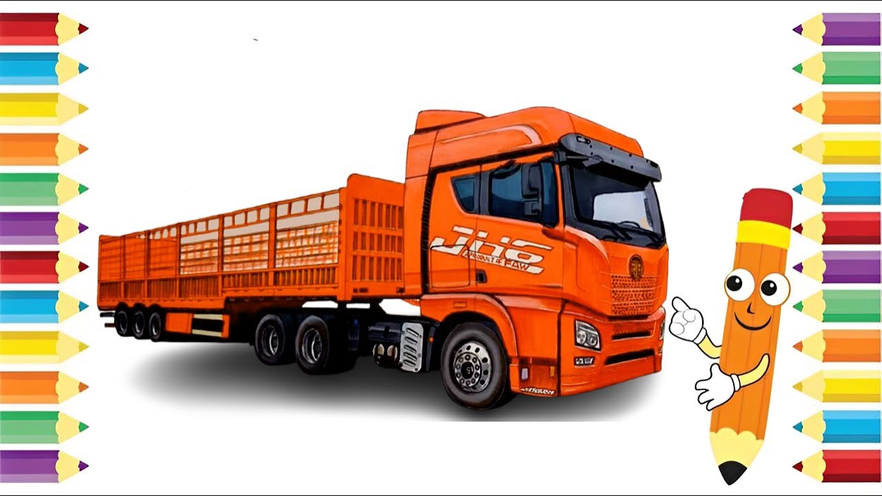 Step by Step Semi Truck Drawing for Beginners  Long Trailer Truck